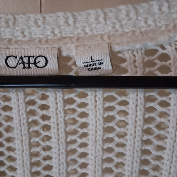 Cato White Open-Knit Cardigan - Picture 2 of 5